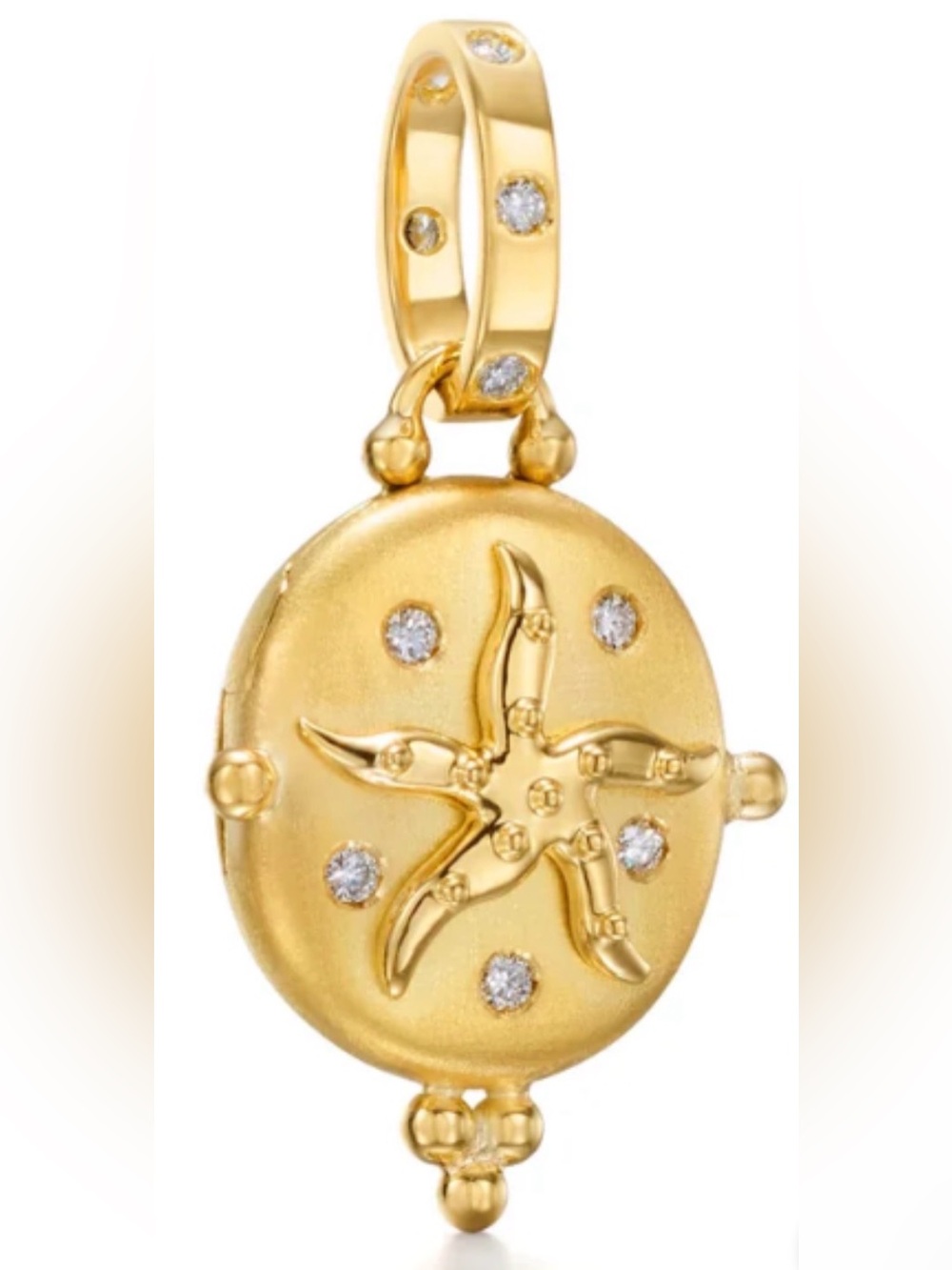 TEMPLE ST CLAIR 18k Gold Small Sea Star  Locket w/Diamonds